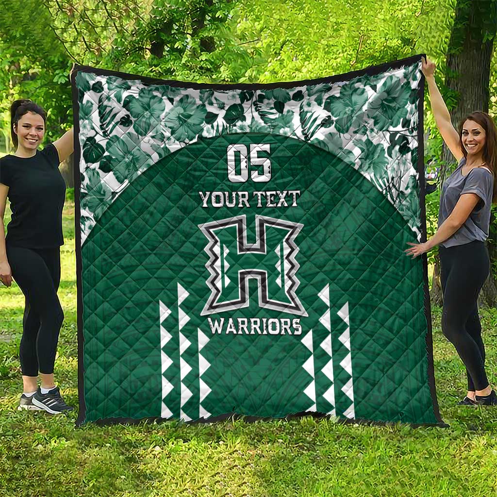 Custom Hawaii Football Quilt Rainbow Warriors Tropical Vibes LT05 - Polynesian Pride
