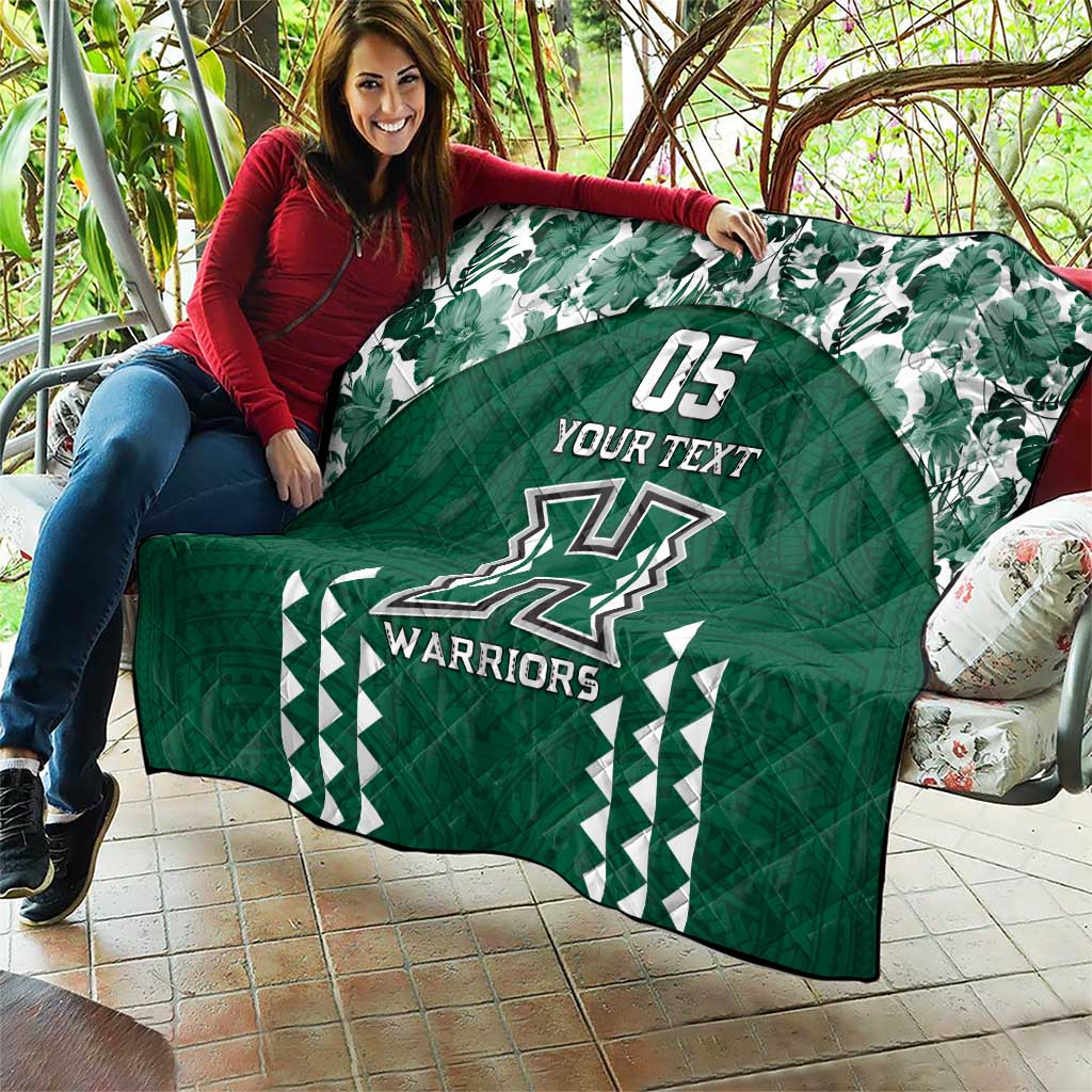Custom Hawaii Football Quilt Rainbow Warriors Tropical Vibes LT05 - Polynesian Pride