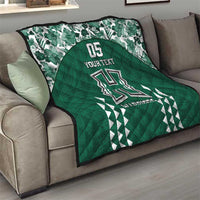 Custom Hawaii Football Quilt Rainbow Warriors Tropical Vibes LT05 - Polynesian Pride