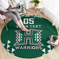 Custom Hawaii Football Round Carpet Rainbow Warriors Tropical Vibes LT05 - Polynesian Pride