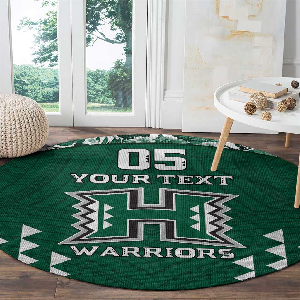 Custom Hawaii Football Round Carpet Rainbow Warriors Tropical Vibes LT05 - Polynesian Pride