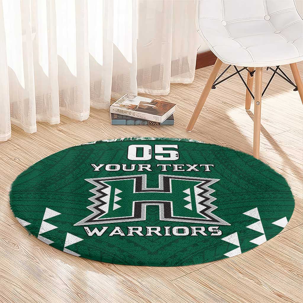 Custom Hawaii Football Round Carpet Rainbow Warriors Tropical Vibes LT05 - Polynesian Pride