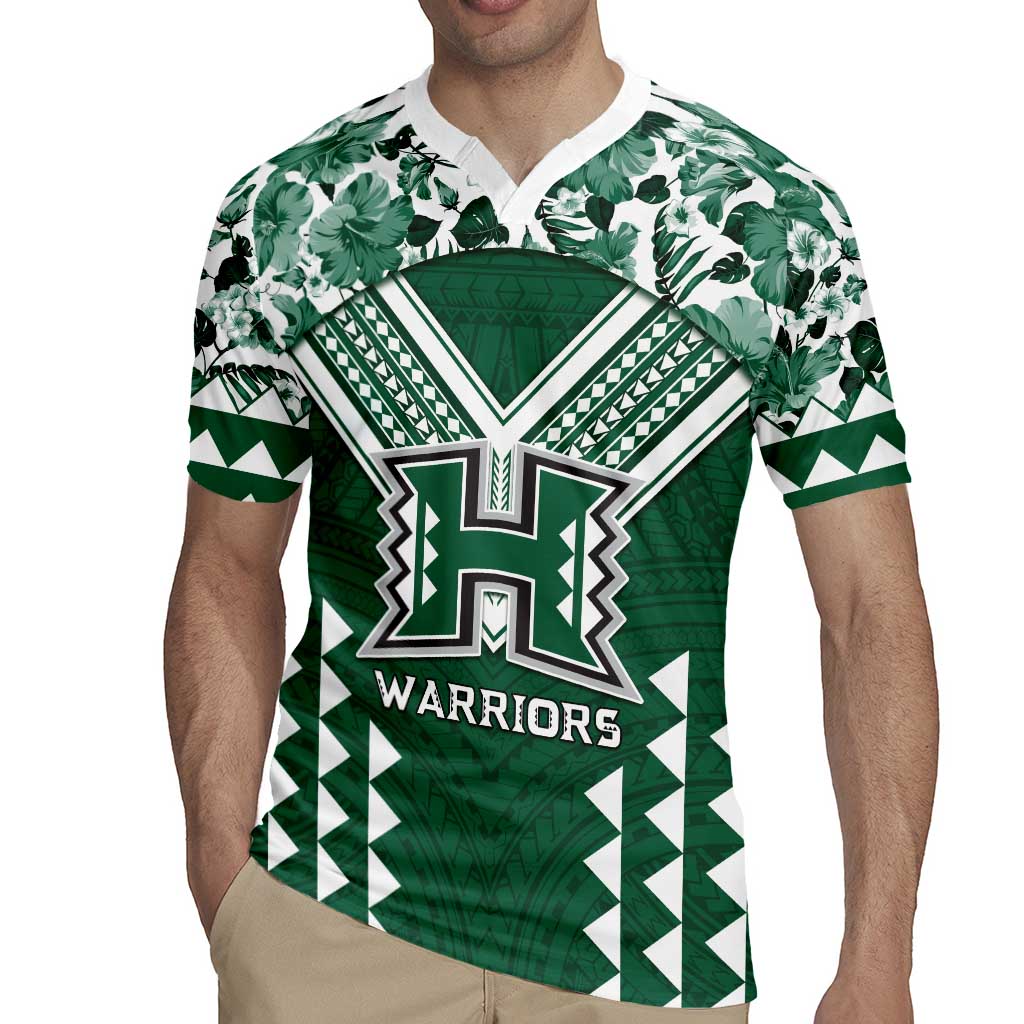 Custom Hawaii Football Rugby Jersey Rainbow Warriors Tropical Vibes - Polynesian Pride
