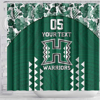 Custom Hawaii Football Shower Curtain Rainbow Warriors Tropical Vibes - Polynesian Pride