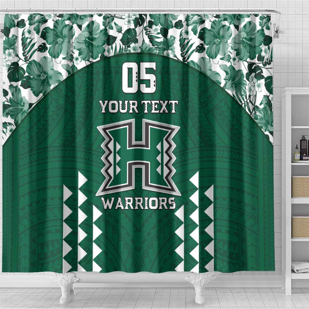 Custom Hawaii Football Shower Curtain Rainbow Warriors Tropical Vibes - Polynesian Pride
