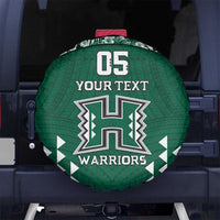 Custom Hawaii Football Spare Tire Cover Rainbow Warriors Tropical Vibes - Polynesian Pride