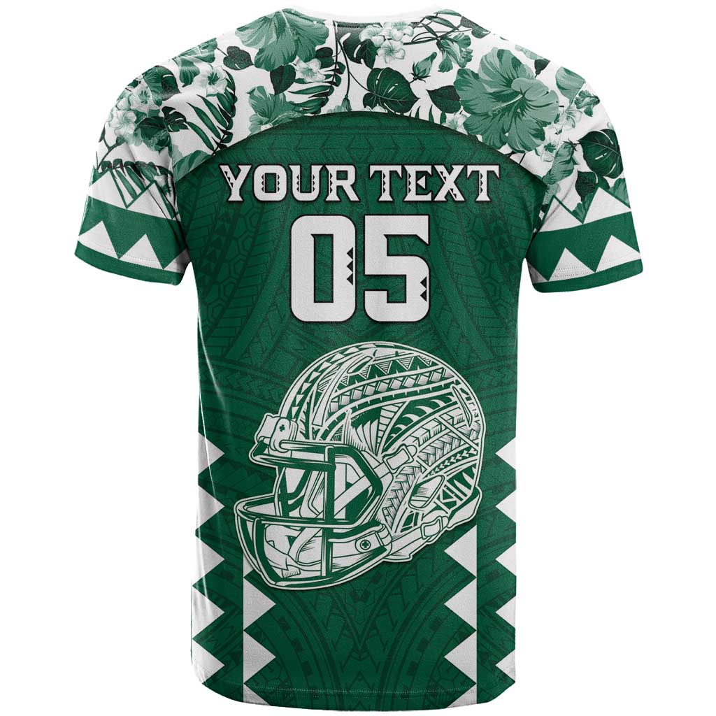 Custom Hawaii Football T Shirt Rainbow Warriors Tropical Vibes - Polynesian Pride