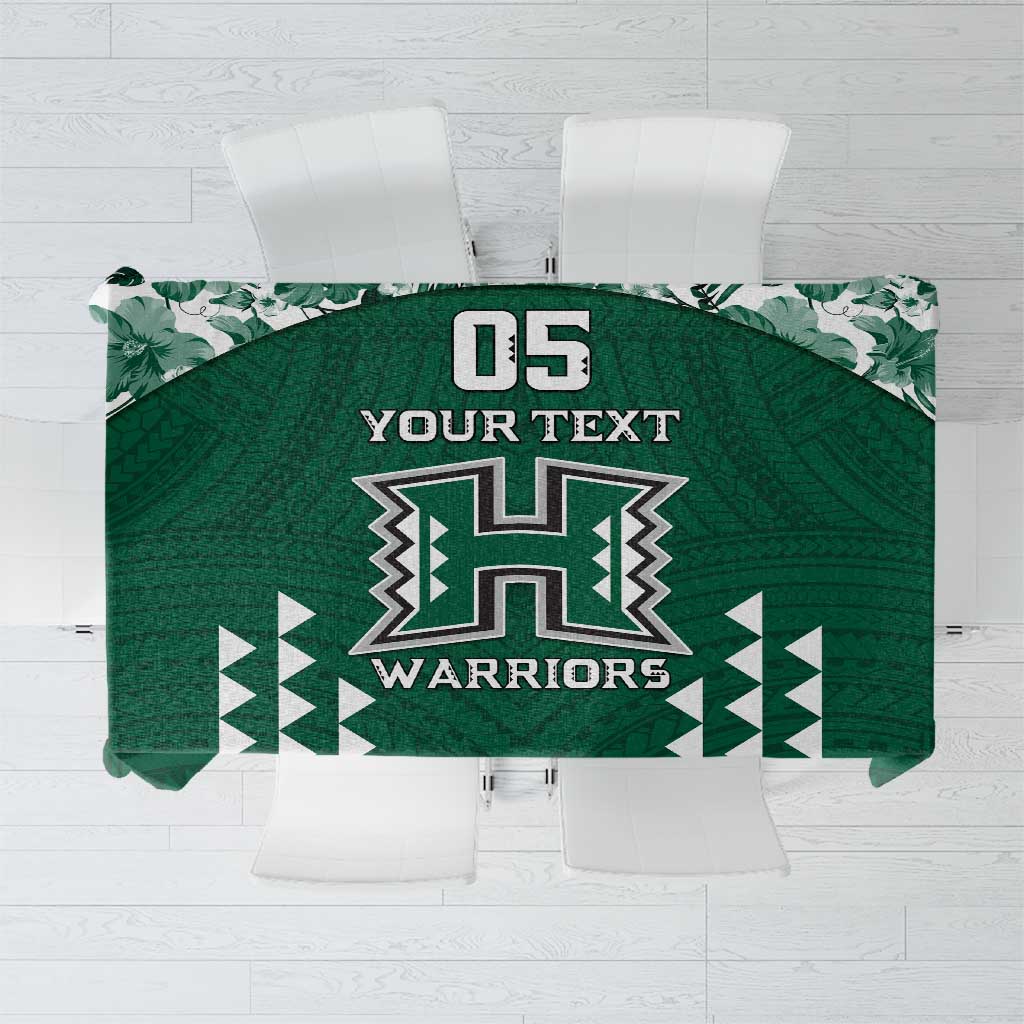 Custom Hawaii Football Tablecloth Rainbow Warriors Tropical Vibes LT05 Green - Polynesian Pride