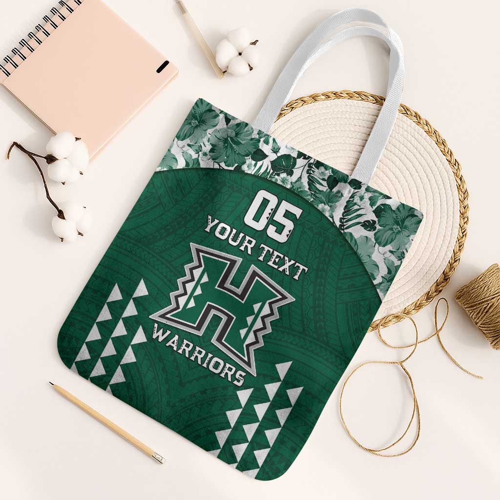 Custom Hawaii Football Tote Bag Rainbow Warriors Tropical Vibes - Polynesian Pride