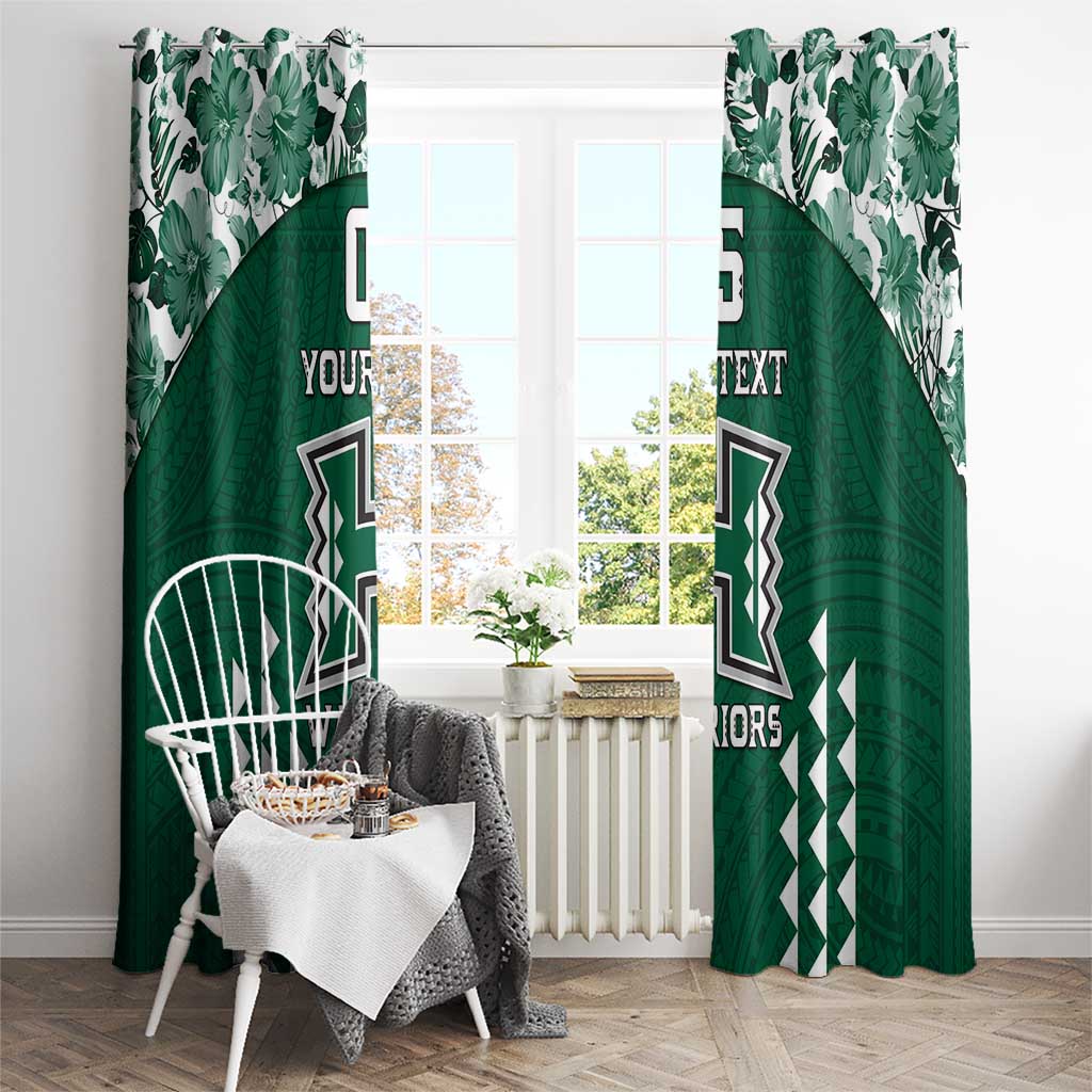 Custom Hawaii Football Window Curtain Rainbow Warriors Tropical Vibes LT05 - Polynesian Pride