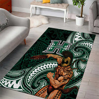 Hawaii Ikaika Warrior Football Area Rug Polynesian Tribal Tattoo - Polynesian Pride