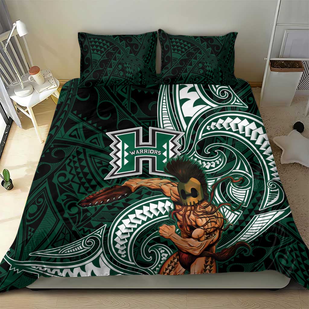 Hawaii Ikaika Warrior Football Bedding Set Polynesian Tribal Tattoo - Polynesian Pride
