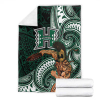 Hawaii Ikaika Warrior Football Blanket Polynesian Tribal Tattoo - Polynesian Pride