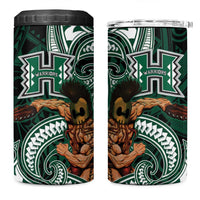 Hawaii Ikaika Warrior Football 4 in 1 Can Cooler Tumbler Polynesian Tribal Tattoo - Polynesian Pride