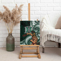 Hawaii Ikaika Warrior Football Canvas Wall Art Polynesian Tribal Tattoo - Polynesian Pride