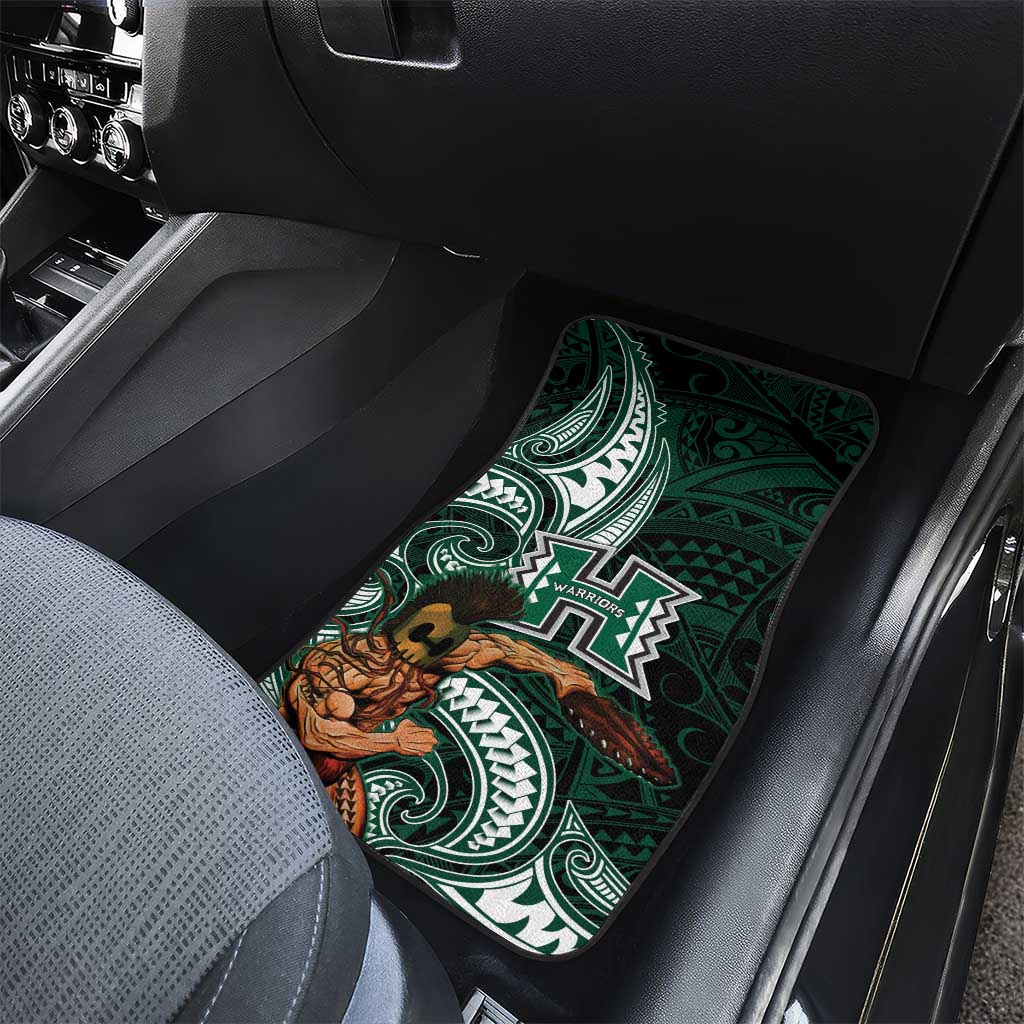 Hawaii Ikaika Warrior Football Car Mats Polynesian Tribal Tattoo - Polynesian Pride