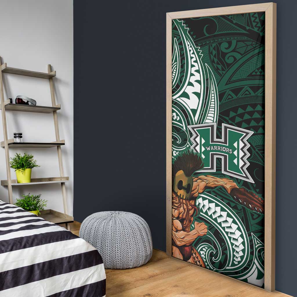 Hawaii Ikaika Warrior Football Door Cover Polynesian Tribal Tattoo - Polynesian Pride