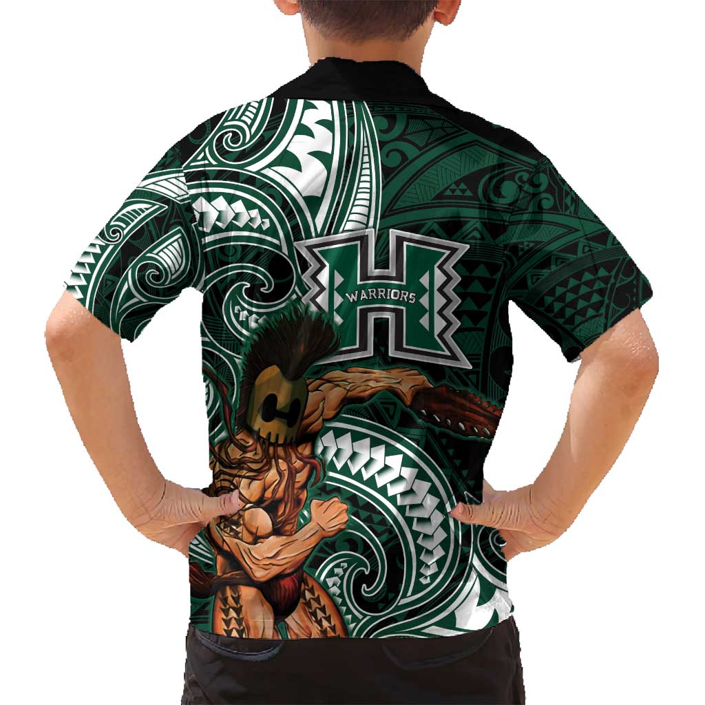 Hawaii Ikaika Warrior Football Family Matching Puletasi and Hawaiian Shirt Polynesian Tribal Tattoo - Polynesian Pride