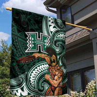 Hawaii Ikaika Warrior Football Garden Flag Polynesian Tribal Tattoo - Polynesian Pride
