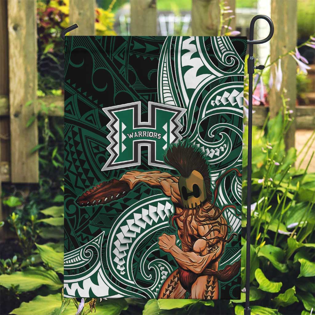 Hawaii Ikaika Warrior Football Garden Flag Polynesian Tribal Tattoo - Polynesian Pride