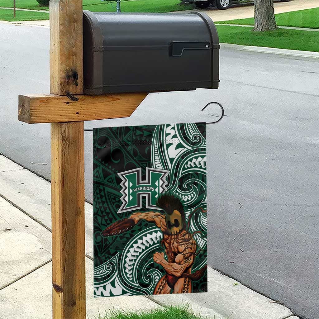 Hawaii Ikaika Warrior Football Garden Flag Polynesian Tribal Tattoo - Polynesian Pride