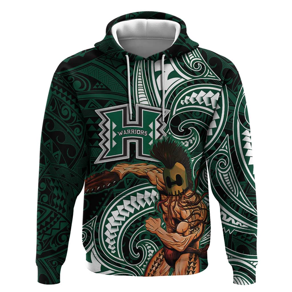 Hawaii Ikaika Warrior Football Hoodie Polynesian Tribal Tattoo - Polynesian Pride