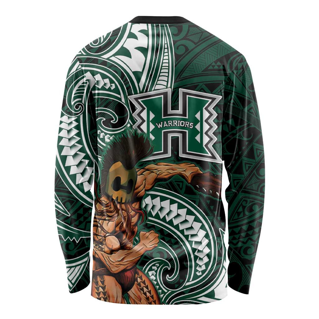 Hawaii Ikaika Warrior Football Long Sleeve Shirt Polynesian Tribal Tattoo - Polynesian Pride
