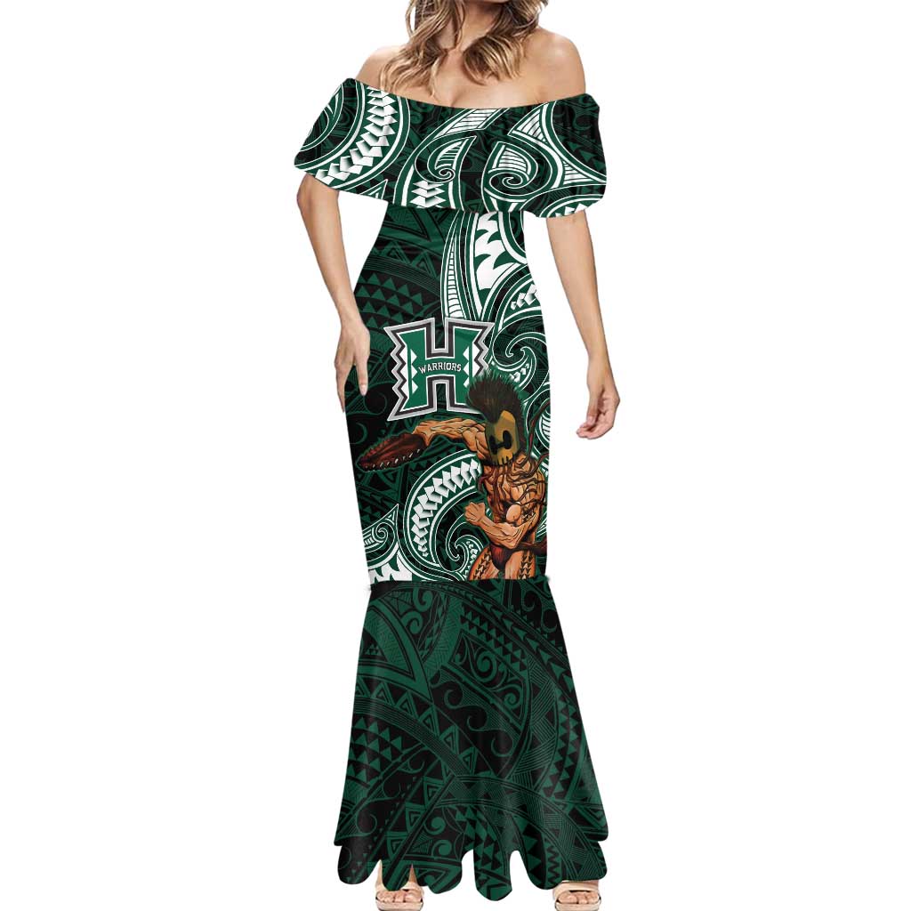 Hawaii Ikaika Warrior Football Mermaid Dress Polynesian Tribal Tattoo - Polynesian Pride