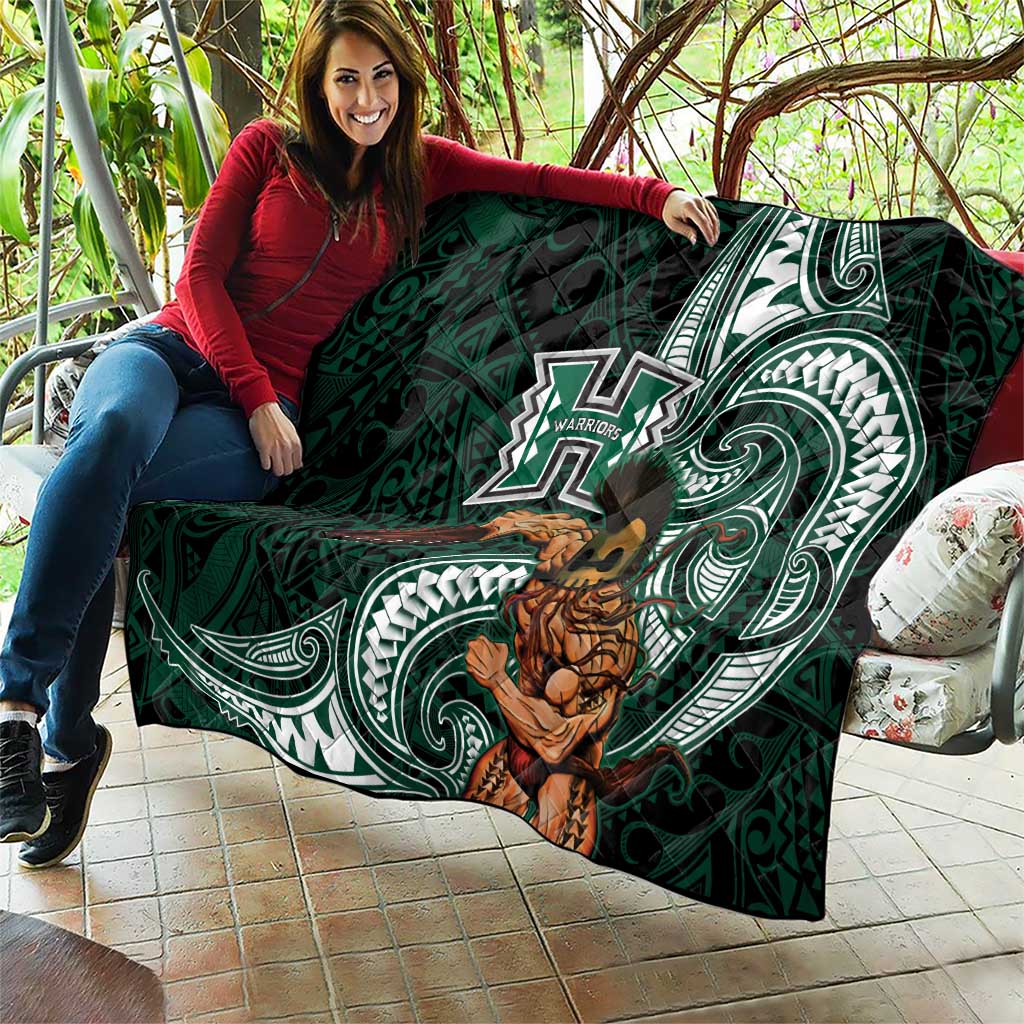 Hawaii Ikaika Warrior Football Quilt Polynesian Tribal Tattoo - Polynesian Pride