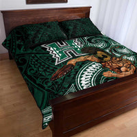 Hawaii Ikaika Warrior Football Quilt Bed Set Polynesian Tribal Tattoo - Polynesian Pride