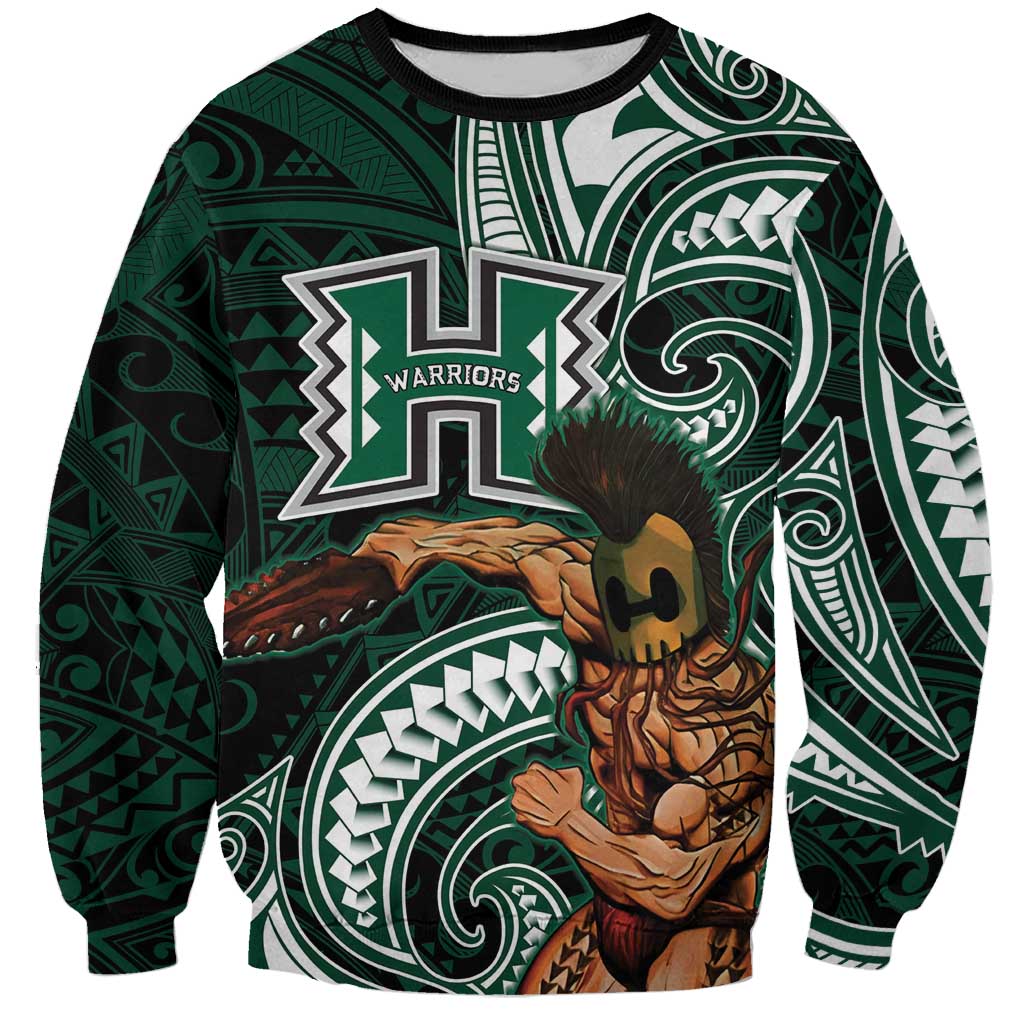 Hawaii Ikaika Warrior Football Sweatshirt Polynesian Tribal Tattoo - Polynesian Pride