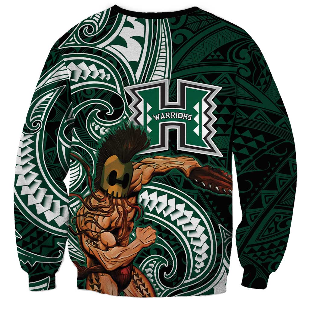 Hawaii Ikaika Warrior Football Sweatshirt Polynesian Tribal Tattoo - Polynesian Pride