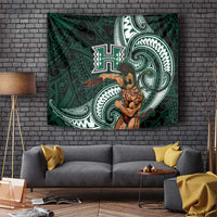 Hawaii Ikaika Warrior Football Tapestry Polynesian Tribal Tattoo - Polynesian Pride