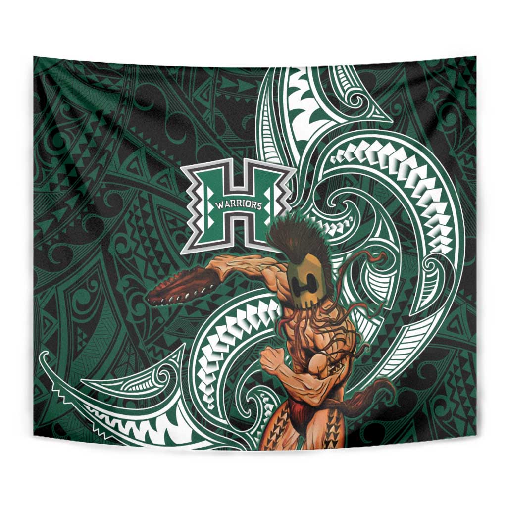 Hawaii Ikaika Warrior Football Tapestry Polynesian Tribal Tattoo - Polynesian Pride