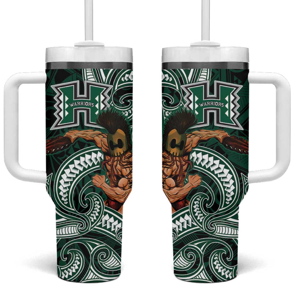 Hawaii Ikaika Warrior Football Tumbler With Handle Polynesian Tribal Tattoo - Polynesian Pride