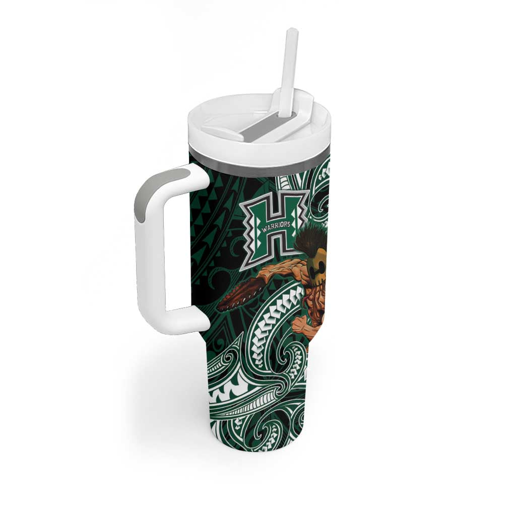 Hawaii Ikaika Warrior Football Tumbler With Handle Polynesian Tribal Tattoo - Polynesian Pride
