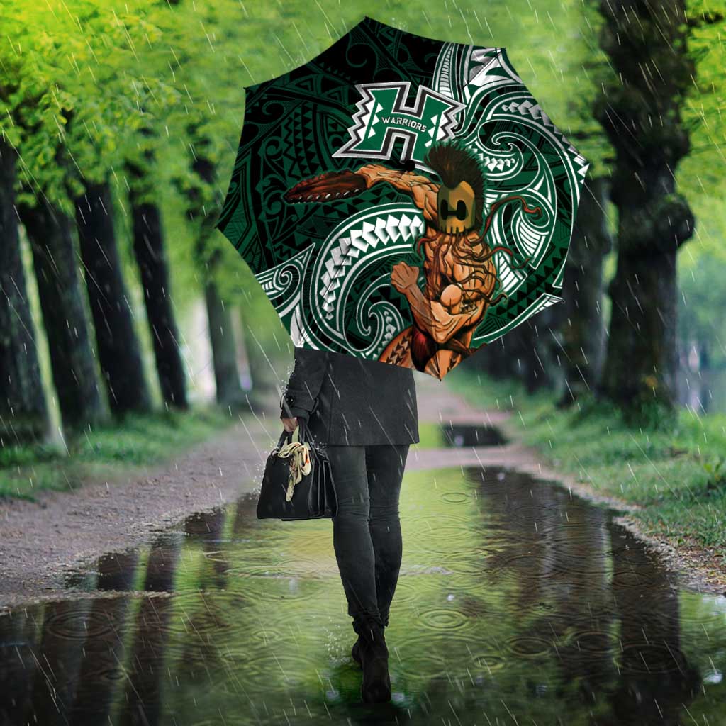 Hawaii Ikaika Warrior Football Umbrella Polynesian Tribal Tattoo - Polynesian Pride