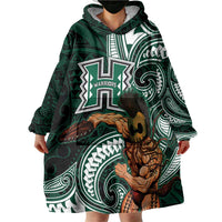 Hawaii Ikaika Warrior Football Wearable Blanket Hoodie Polynesian Tribal Tattoo - Polynesian Pride