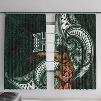 Hawaii Ikaika Warrior Football Window Curtain Polynesian Tribal Tattoo - Polynesian Pride