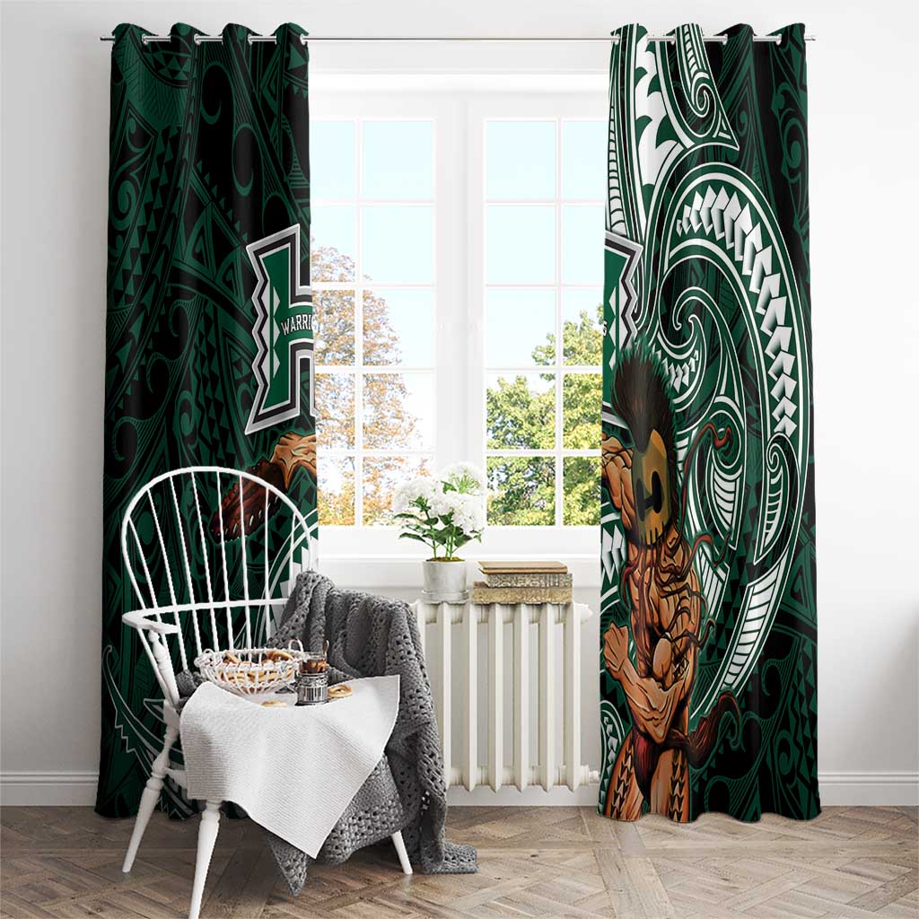 Hawaii Ikaika Warrior Football Window Curtain Polynesian Tribal Tattoo - Polynesian Pride