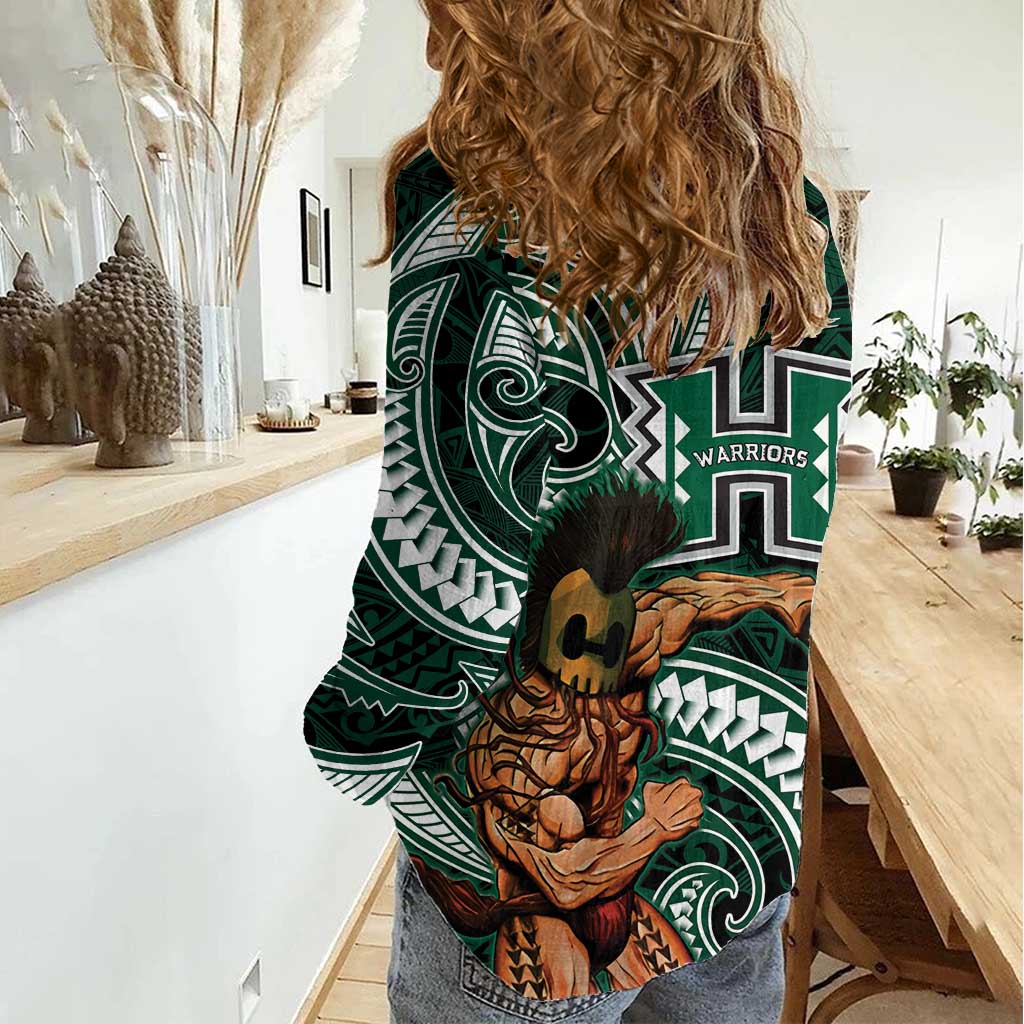 Hawaii Ikaika Warrior Football Women Casual Shirt Polynesian Tribal Tattoo LT05 - Polynesian Pride