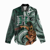 Hawaii Ikaika Warrior Football Women Casual Shirt Polynesian Tribal Tattoo LT05 - Polynesian Pride