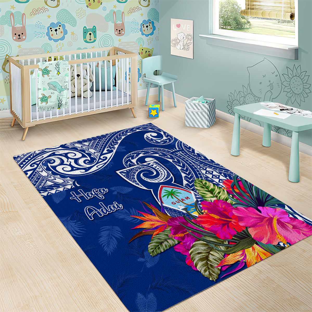 Hafa Adai Guam History and Chamorro Heritage Day Area Rug Blue Latte Stone LT05 - Polynesian Pride