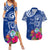 Personalised Hafa Adai Guam History and Chamorro Heritage Day Couples Matching Summer Maxi Dress and Hawaiian Shirt Blue Latte Stone LT05 Blue - Polynesian Pride