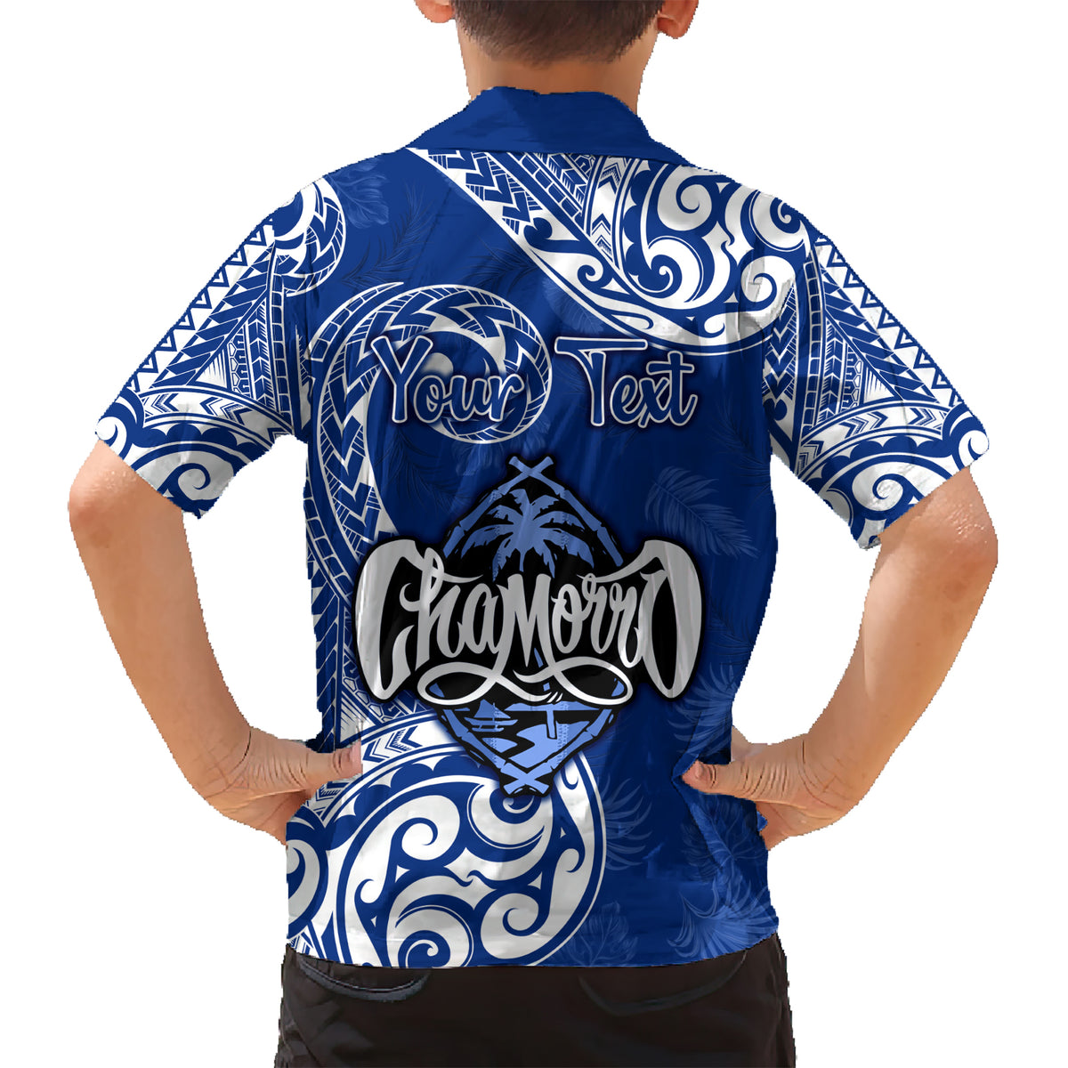 Personalised Hafa Adai Guam History and Chamorro Heritage Day Kid Hawaiian Shirt Blue Latte Stone LT05 - Polynesian Pride