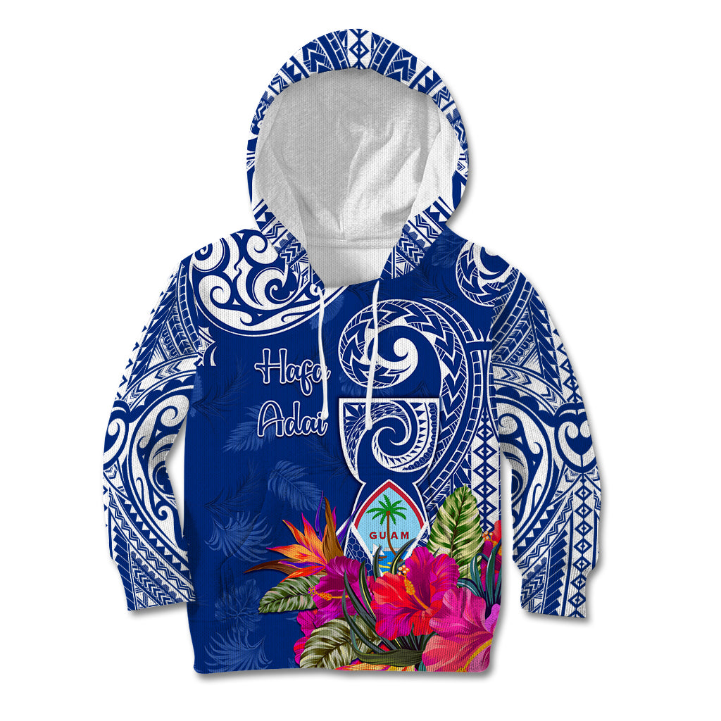 Personalised Hafa Adai Guam History and Chamorro Heritage Day Kid Hoodie Blue Latte Stone LT05 Hoodie Blue - Polynesian Pride