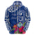 Personalised Hafa Adai Guam History and Chamorro Heritage Day Zip Hoodie Blue Latte Stone LT05 - Polynesian Pride