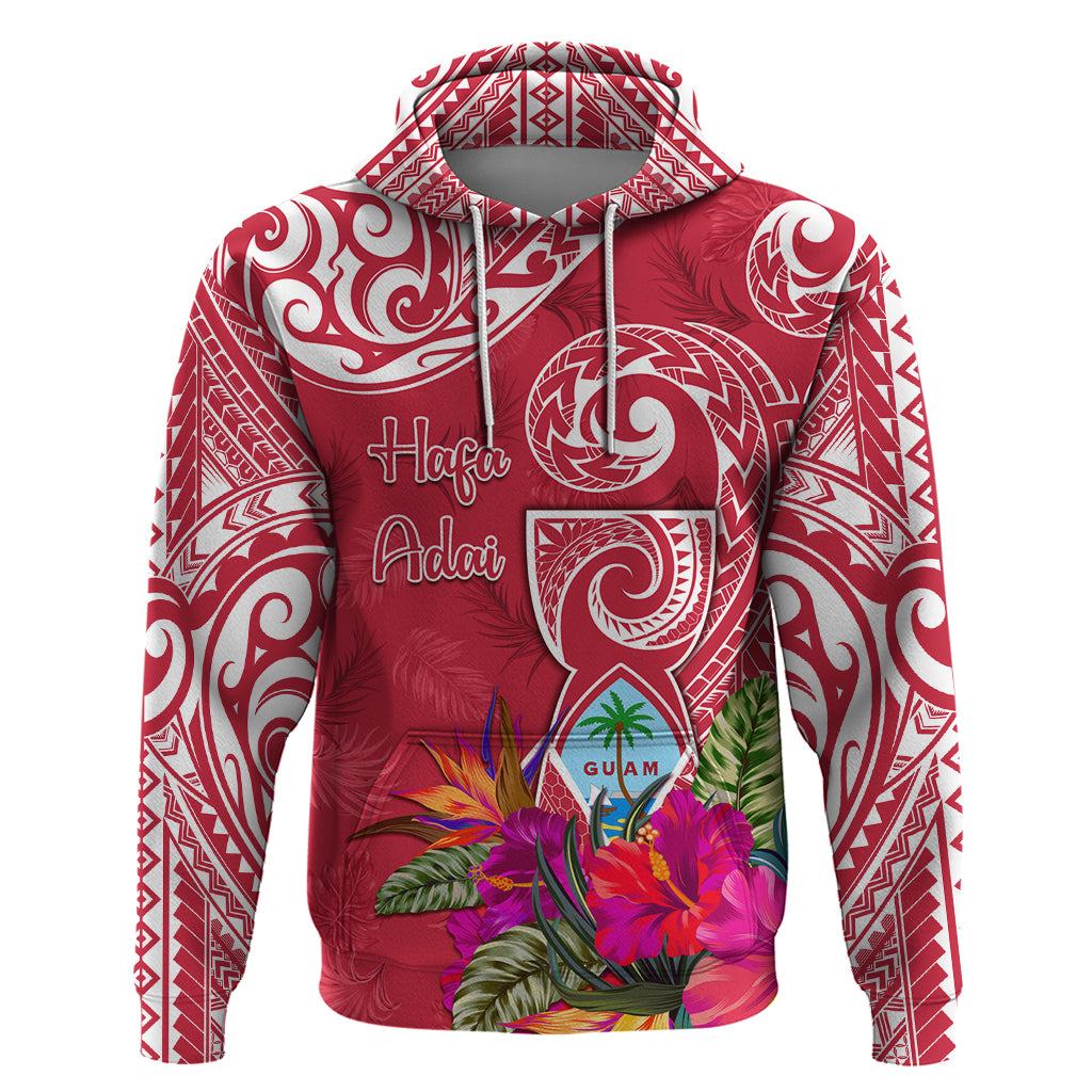 Personalised Hafa Adai Guam History and Chamorro Heritage Day Hoodie Red Latte Stone LT05 Pullover Hoodie Red - Polynesian Pride