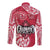 Personalised Hafa Adai Guam History and Chamorro Heritage Day Long Sleeve Button Shirt Red Latte Stone LT05 - Polynesian Pride