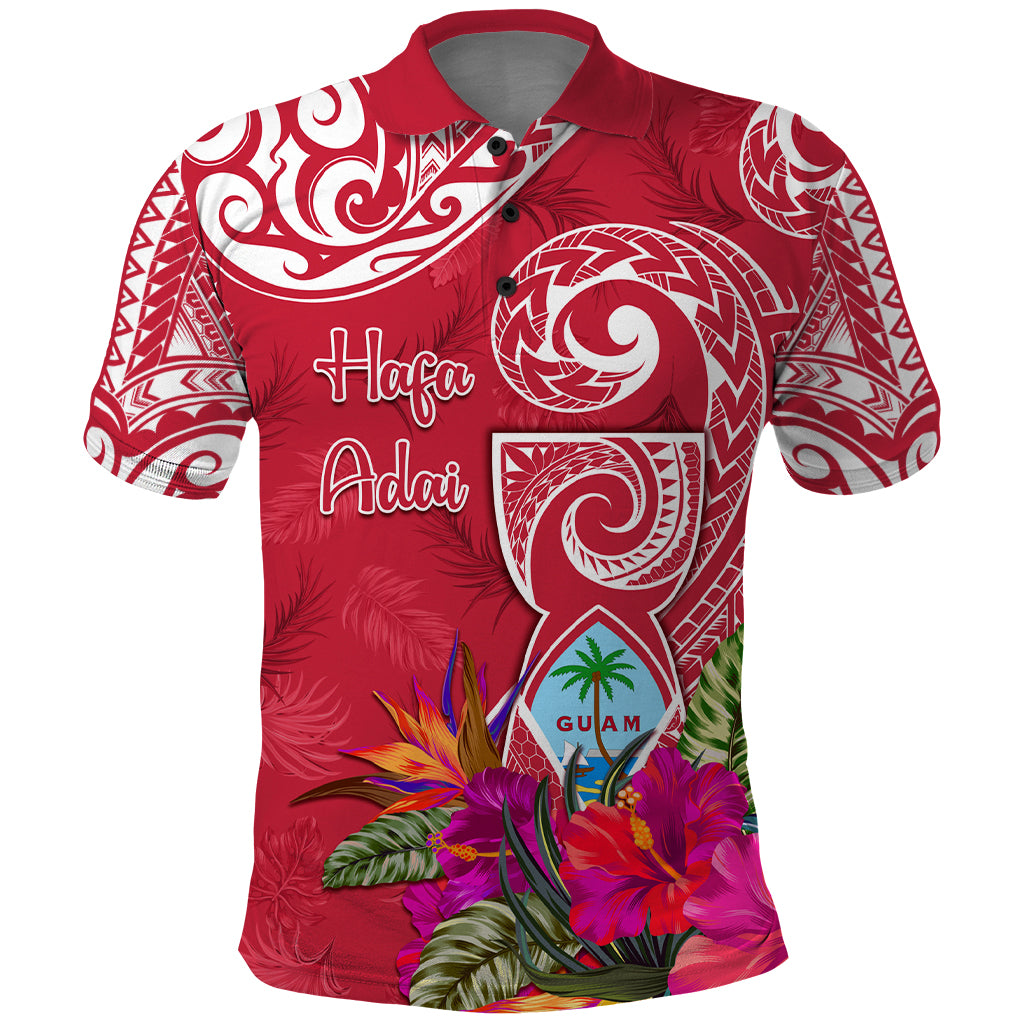 Personalised Hafa Adai Guam History and Chamorro Heritage Day Polo Shirt Red Latte Stone LT05 Red - Polynesian Pride